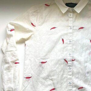 Scotch & Soda Chilli Print Button Down Shirt Blouse SM